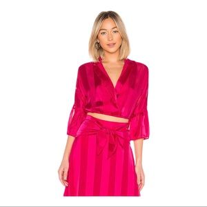 Revolve house of Harlow hot pink cropped top XS